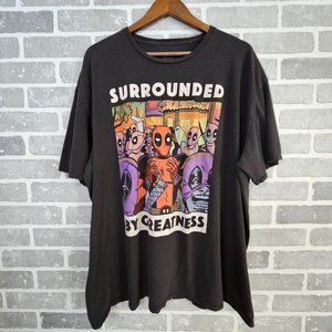 Marvel T-Shirt Men's 3XL Black Surrounded By Greatness‎ Deadpool Graphic Casual